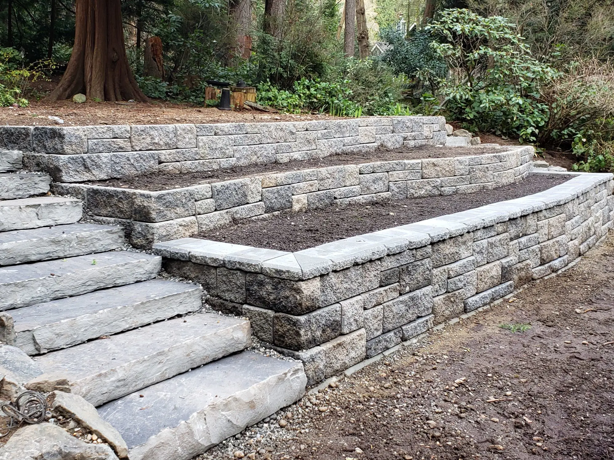 Custom retaining walls and landscape features with Hedahl Landscape, Deck & Patio